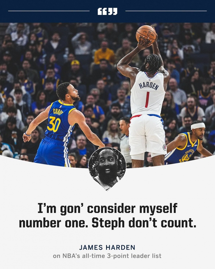 😂第一不是地球人！哈登谈三分纪录：我认为自己是历史第一 库里不算